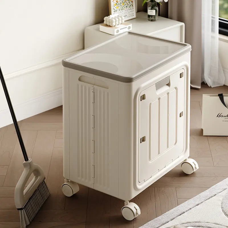 Rolling Laundry Basket with Lid – Ventilated Odor-Resistant Clothes Hamper with Wheels for Bedroom & Bathroom