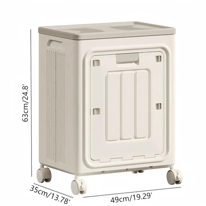 Rolling Laundry Basket with Lid – Ventilated Odor-Resistant Clothes Hamper with Wheels for Bedroom & Bathroom