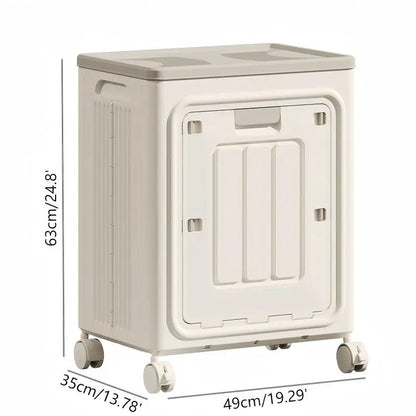 Rolling Laundry Basket with Lid – Ventilated Odor-Resistant Clothes Hamper with Wheels for Bedroom & Bathroom