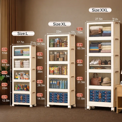 Foldable Storage Boxes with Lids – Stackable Large Capacity Storage Bins for Home, Closet, Garage & Moving
