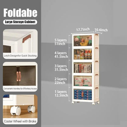 Foldable Storage Boxes with Lids – Stackable Large Capacity Storage Bins for Home, Closet, Garage & Moving