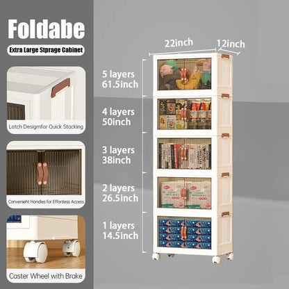 Foldable Storage Boxes with Lids – Stackable Large Capacity Storage Bins for Home, Closet, Garage & Moving