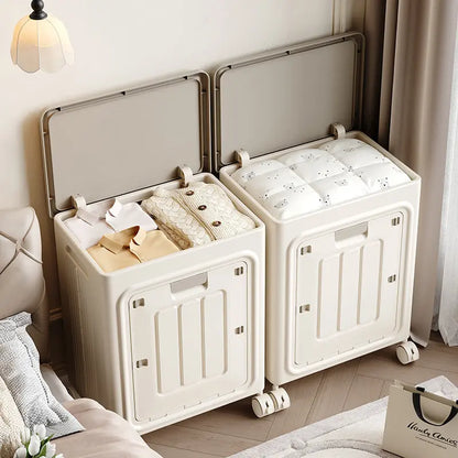 Rolling Laundry Basket with Lid – Ventilated Odor-Resistant Clothes Hamper with Wheels for Bedroom & Bathroom