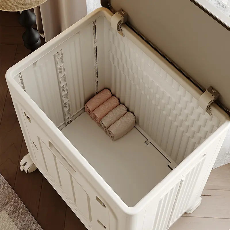 Rolling Laundry Basket with Lid – Ventilated Odor-Resistant Clothes Hamper with Wheels for Bedroom & Bathroom