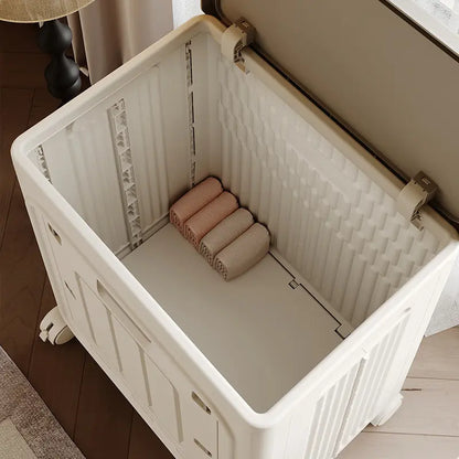 Rolling Laundry Basket with Lid – Ventilated Odor-Resistant Clothes Hamper with Wheels for Bedroom & Bathroom